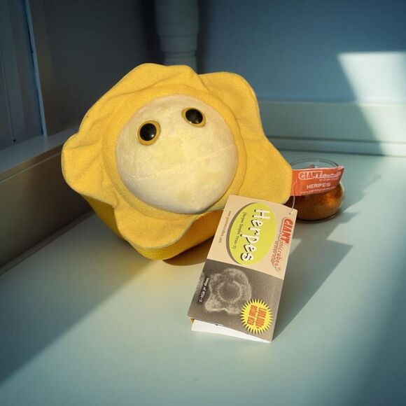 MICROBES Herpes STIs STDs Medical Gifts OBGYN Plush 5” WHITE Elephant Gift Funny - Picture 1 of 4